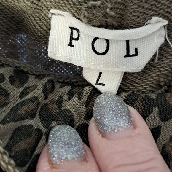 POL Two-Tone Leopard Trim Cream Lounge Pants Wide Leg Inseam 28.5 - Picture 5 of 9